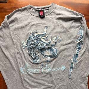 JNCO JNCO Jeans Shirt Navy Dragon 90s Graphics Double Sided Y2K